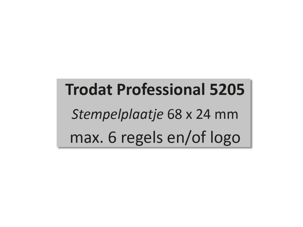 Tekstplaatje Trodat Professional 5205 met inktkussen