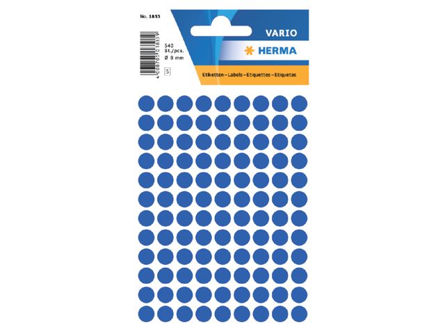 Etiketten Herma vario Ø8mm donkerblauw