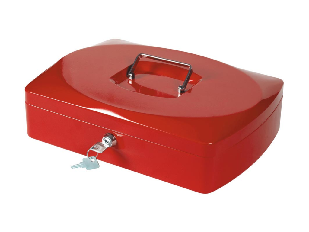 Geldkoffer Q-Connect 325x235x85mm Rood