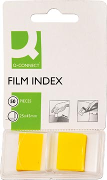 Index Q-Connect 25x45mm 50 tabs Geel