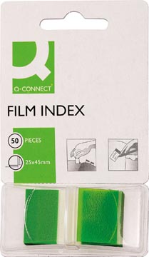 Index Q-Connect 25x45mm 50 tabs Groen