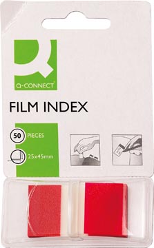 Index Q-Connect 25 x 45 mm 50 tabs Rood