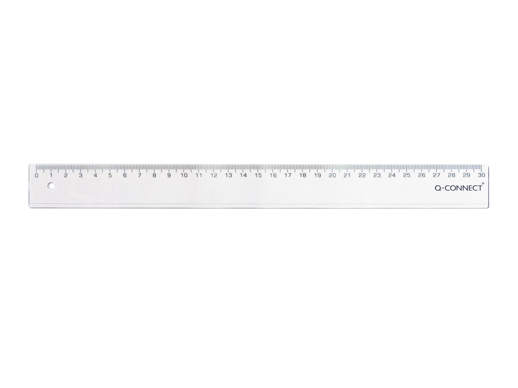 Meetlat Q-Connect Polystereen 30 cm