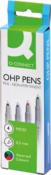 Non-permanent marker Q-Connect fijn assorti (4)