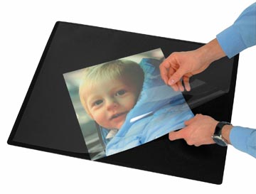 Onderlegger Q-Connect 63 x 50 cm Zwart met folie