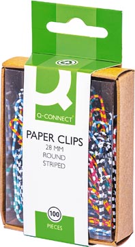 Papierklemmen Q-Connect 28 mm assorti (100)