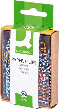 Papierklemmen Q-Connect 28mm assorti (100)