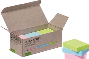 Quick Notes Recycled pastel Q-Connect 38 x 51 mm 100 vel assorti (12)