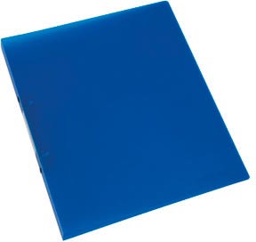 Ringmap Q-Connect A4 PP 2 O-ringen 16mm rug 2,2cm transparant blauw