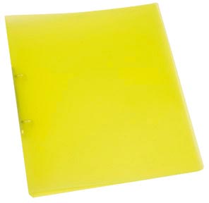 Ringmap Q-Connect A4 PP 2 O-ringen 16mm rug 2,2cm transparant geel