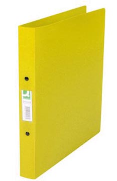 Ringmap Q-Connect A4 PP 2 O-ringen 25mm rug 3,5cm transparant geel
