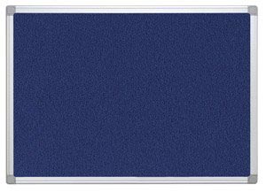 Textielbord met aluminium frame Q-Connect 60 x 45 cm Blauw