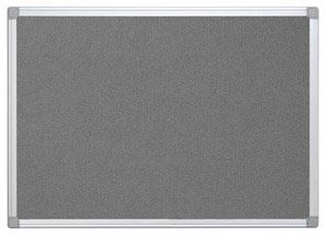 Textielbord met aluminium frame Q-Connect 60x45cm Grijs