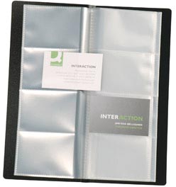 Visitekaartenmap voor 96 kaarten Q-Connect 11x26cm Zwart