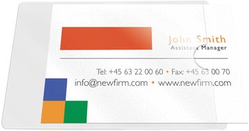 Zelfklevende Badge Pocket Q-Connect 60x95mm open korte zijde (10)