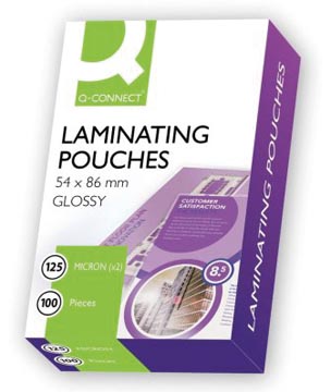 Lamineeretui Q-Connect 54 x 86mm 2 x 125 Micron (100)