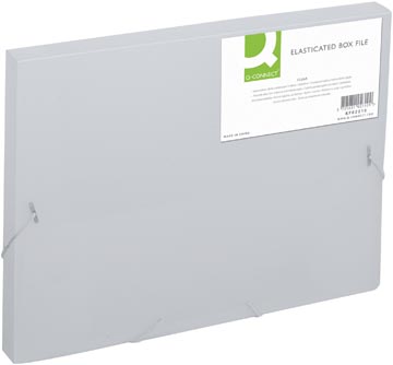 Elastobox met elastieken Q-Connect A4 rug 25mm Transparant 