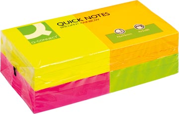 Quick Notes Q-Connect 76x76mm 80vel Neonkleuren (12)