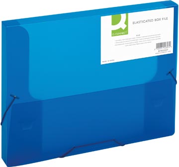 Elastobox met elastieken Q-Connect A4 rug 25mm Blauw