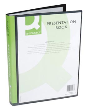 Personaliseerbaar showalbum Q-Connect PP A4 40 tassen Zwart