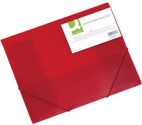 Elastomap Q-Connect PP met 3 kleppen A4 transparant rood