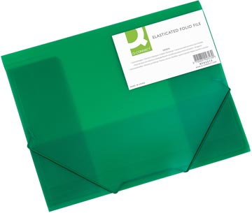 Elastomap Q-Connect PP met 3 kleppen A4 transparant groen