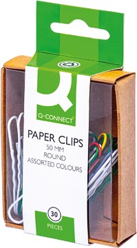 Papierklemmen Q-Connect 50mm Gekleurd (30)