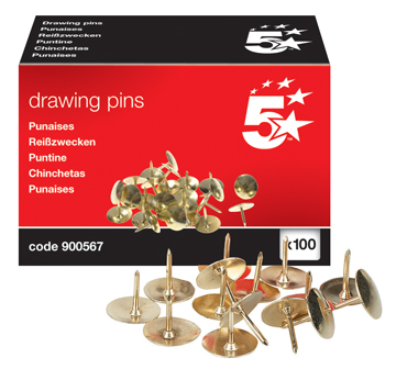 Punaise 5 Star 10mm vernikkeld (100)