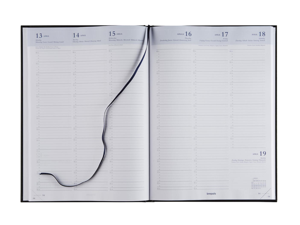 Agenda Brepols Omega Lima 210x290mm zestalig bordeaux 2026 1 week/2 pagina's