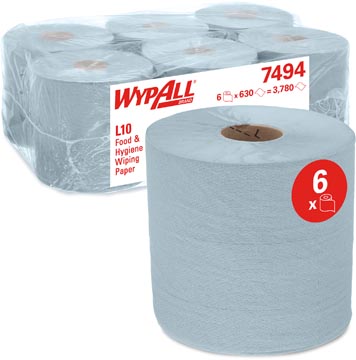 Wypall reinigingsdoeken L10 blauw 6 rol