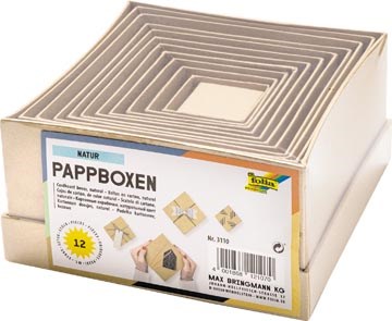 Dozen voor decoratie Folia karton vierkant ≠ maten bruin (12)