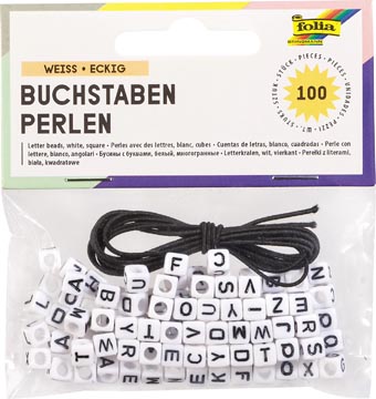 Letterkralen Folia vierkant incl rubberen draad (100)