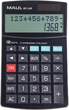 Bureaurekenmachine Maul MTL 600 2-regelig zwart