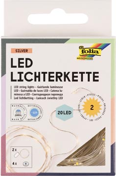 Lichtslinger Folia met 20 LED's 2,20m op batterijen (2)