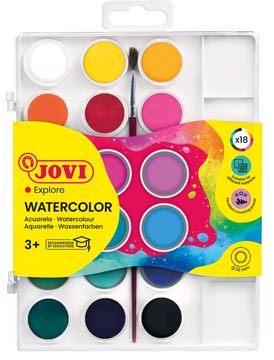 Jovi Waterverf, doos van 18 napjes + penseel