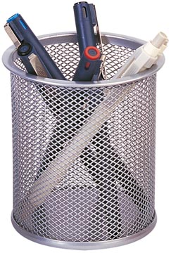 Pennenpotje Q-Connect mesh metaal zilver