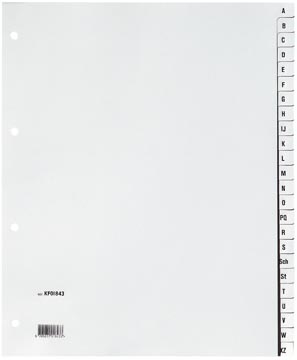 Tabbladen Q-Connect PP A4 A-Z 4-gaats 24 tabs grijs