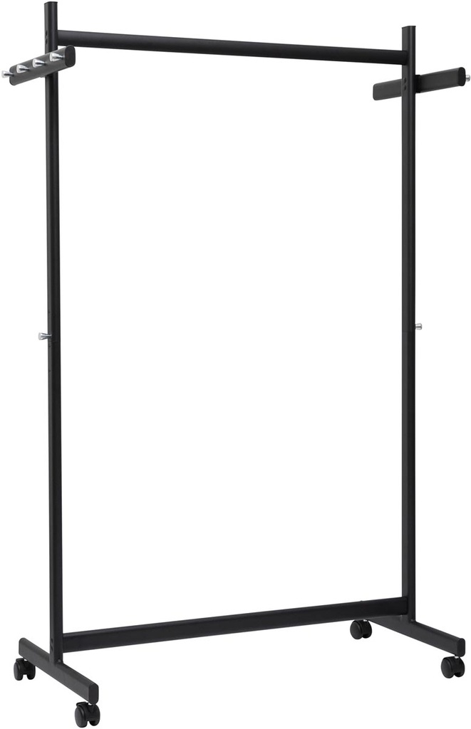 Kledingrek Maul Samba 173x115x51cm HxBxD mobiel max. 40kg met 8 haken zwart RAL9004