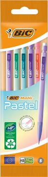 Vulpotlood Bic Bicmatic 0,7mm assorti pastel (5)