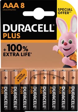 Batterij Duracell Plus 100% AAA (8)