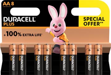 Batterij Duracell Plus 100% AA (8)