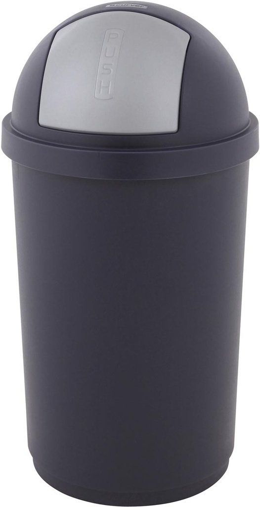 Curver vuilnisbak met push-deksel 50l, blauw en grijs