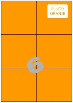 Etiketten 06 etik/blad 105x99mm 600bl/d fluo oranje