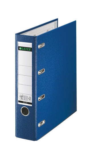 [ESS-10120035] Bankordner Leitz karton A4 rug 80mm dubbel mechanisme (blauw)