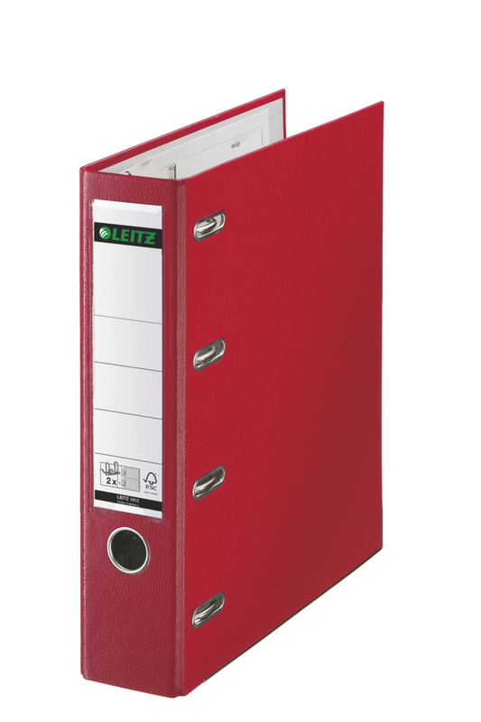 Bankordner Leitz karton A4 rug 80mm dubbel mechanisme