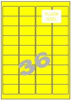 Etiket 36 etik/blad 48,3x29,7mm fluo geel (200)