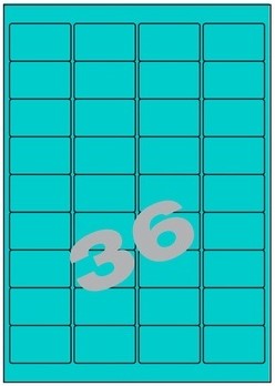 Etiket 36 etik/blad 48,3x29,7mm blauw (200)