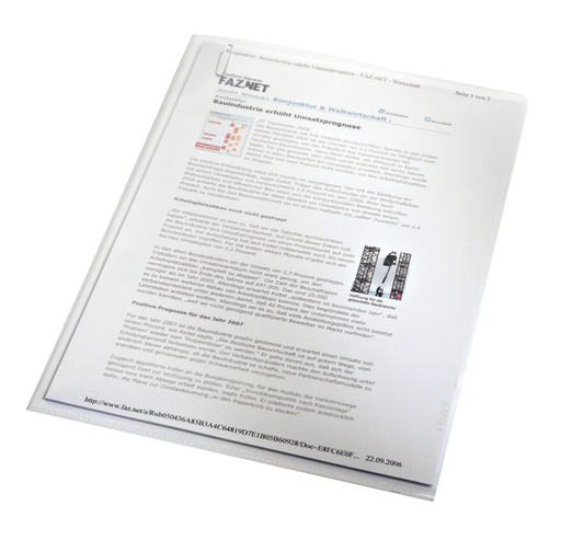[ESS-40000003] Zichtmap Leitz PP A4 130 micron gekorreld transparant (100) (kleurloos)