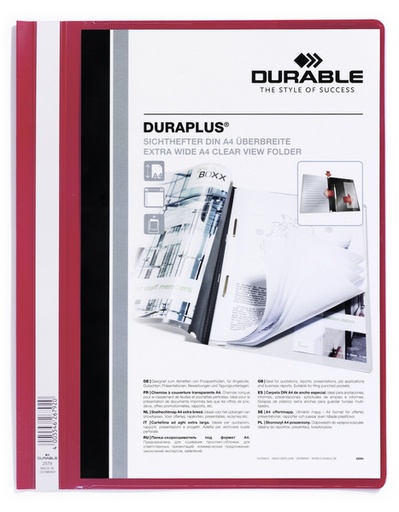 [DUR-257903] Snelhechtmap Durable Duraplus PP A4 maxi (rood)