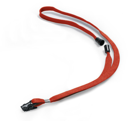 [DUR-811903] Textielkoord Durable 10mm 44cm met kunststof klem en veiligheidssluiting (10) (rood)
